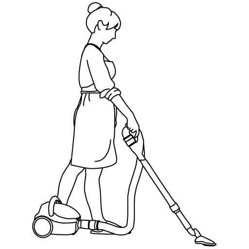 掃除機をかける女性