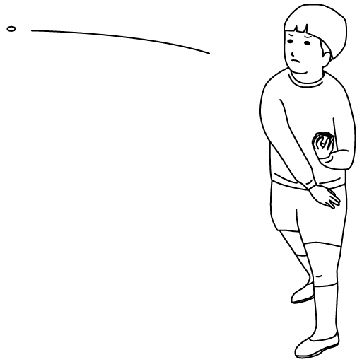 豆まきをする男の子